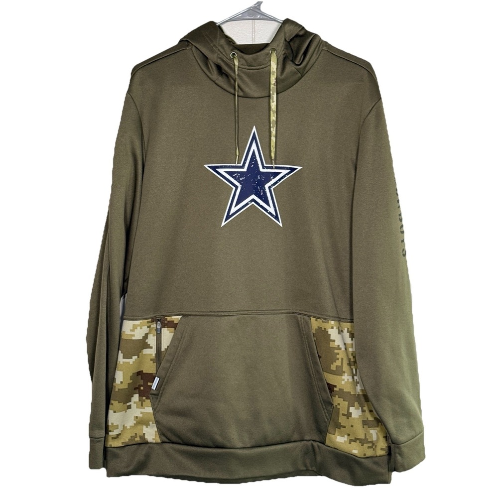 Dallas Cowboys Nike Therma-FIT Salute Service Hoodie 2022 Men's Large Camo‎ NFL